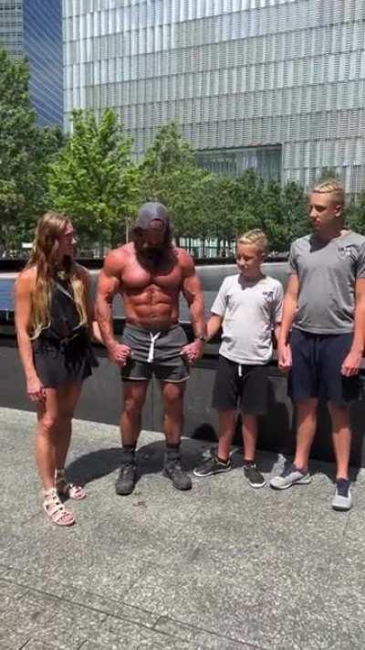 “What a solemn place…so glad I didn’t wear a shirt. C’mon y’all, the algorithm is gonna love this!”