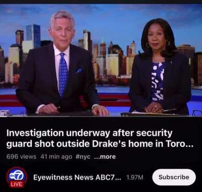 News report about alleged rapper* Drake 👀