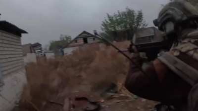 Ukrainian Intelligence officers of the BRATSTVO battalion clearing Russian positions in the area of Kurglyakovka in the Kharkiv Region