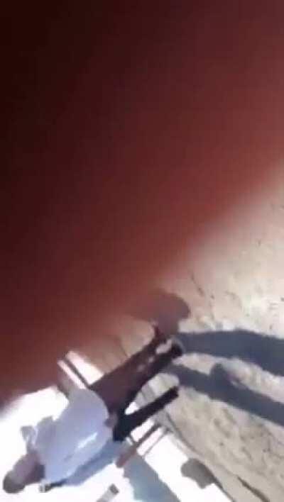 You can hear the sound of the head against concrete, ouch