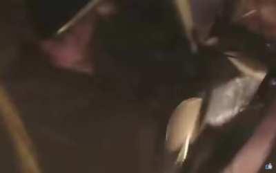 Russia: Truck hits a Opel Corsa and then rolls on grass