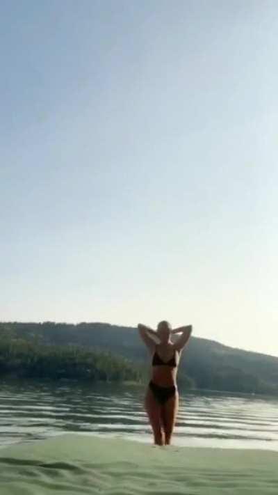 Going for a swim in a bikini!