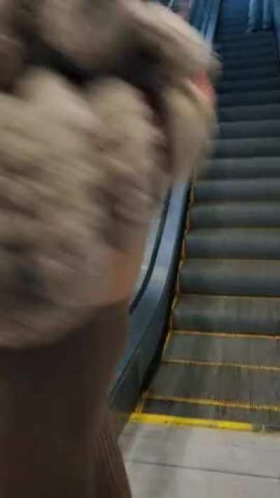 Giving the construction workers waiting for their train a little show