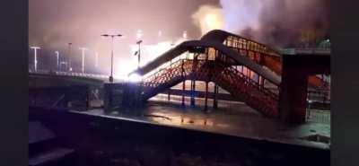 On St Denys train station following the “strange flashing lights”. Kid threw a Voi scooter on the live rails…