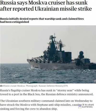 It happened boys: Moskva is gone