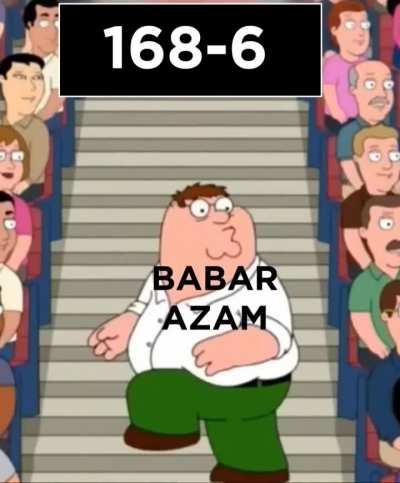 Babar Azam while walking back to pavilion 