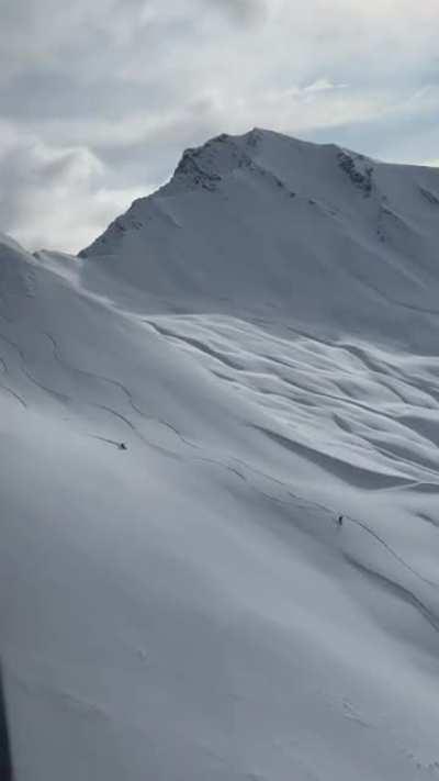 My friend got a great shot of a few of us riding From his heli trip up a few weeks ago in wanaka NZ