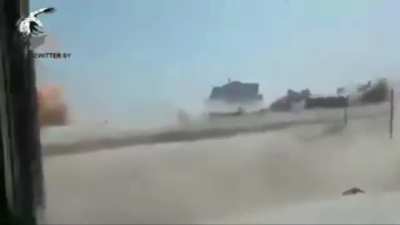 Flying VBIED Shrapnels Hit Iraqi Humvee Windshield. Date/Location Unknown
