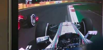 Claire Williams reaction after Valtteri and Kimi tangle at the 2015 Mexican Grand Prix
