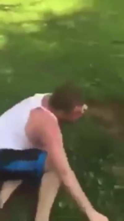 Guy picks a fight with a wrestler