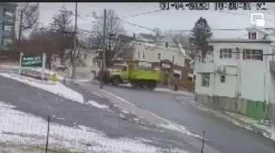 What could go wrong Running a stop sign in a plow truck ? Massachusetts