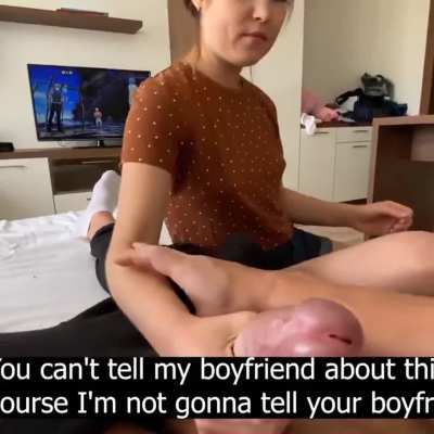 Amateur Asian Maid Cock Worship Handjob