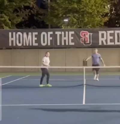 Total meltdown on the tennis court after a legal move