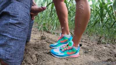 he had to get down on his knees and cum for her / (OC)