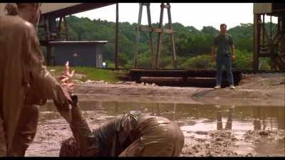 Undercover Blues mud fight. Jane Blue (Kathleen Turner) vs. Paulina Novacek (Fiona Shaw)