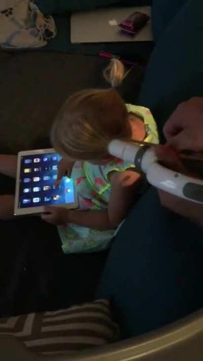 What happens when you ask your husband to do your toddler’s ponytails…