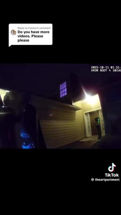 She couldn't hold it in because the police showed up and he had to speak to them dressed as Megamind.