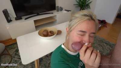 Stroking, milking, swallowing