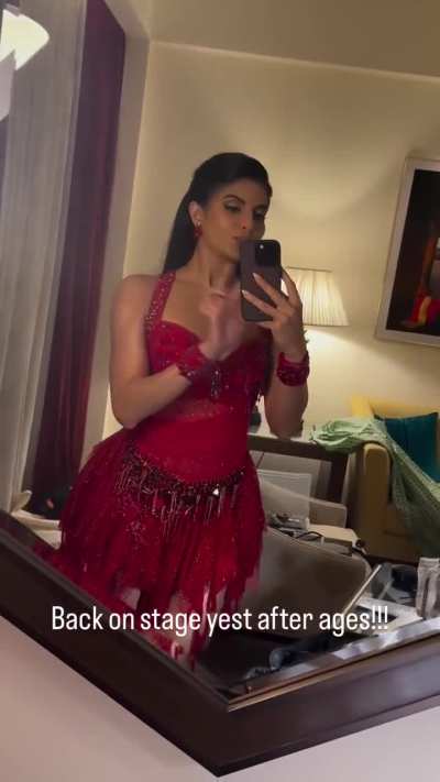 Jacqueline Fernandez in a red dance outfit | IG Story | 18th August 2025
