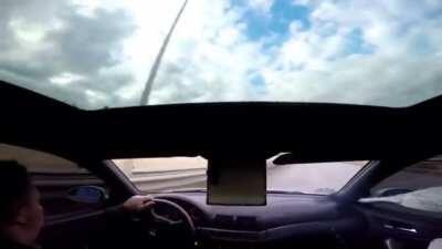 I’m surprised he wasn’t driving with one hand on top of the wheel.