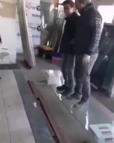 Attempt to break glass