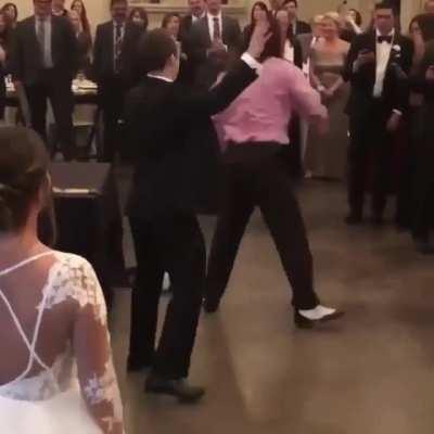 His wife’s ex-boyfriend showed up to the wedding so he had to take care of him