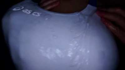 Voluptuous teacher lets her ex-students grope her body with lotion in the shower room [Kanno Sayuki] (EBOD-141)