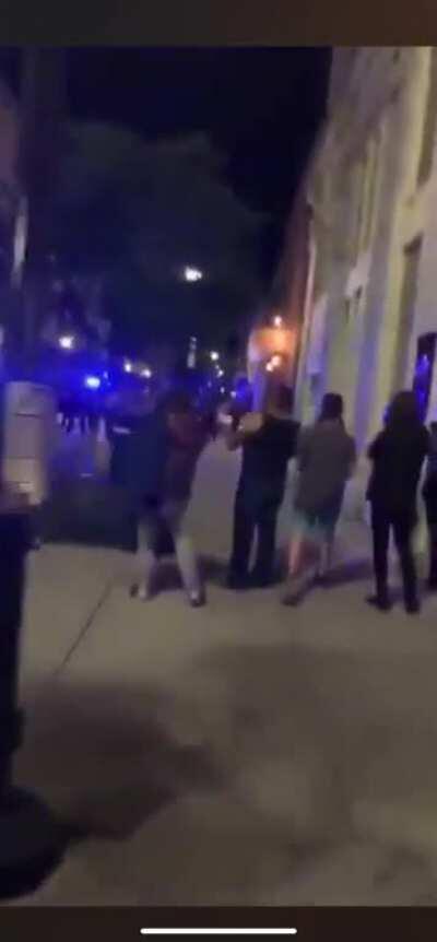 Police lured Peaceful protesters in by kneeling. Then start attacking the crowd as they are cheering. Location: Wilmington, NC