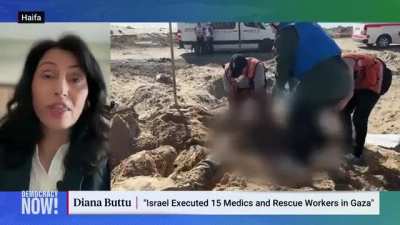 “Point-Blank”: Israeli Soldiers Execute 15 Gaza Medics & Rescue Workers, Bury in Unmarked Mass Grave