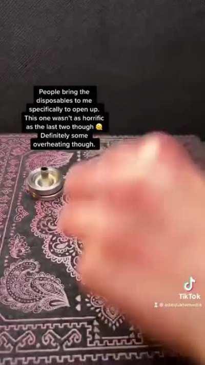 I had a whole series on TikTok where I would take a part elf bars, and fumes to show how sketchy their internals were. Tiktok began removing them though. i’ve seen many examples of the polymer foam being severely melted around the heating element.