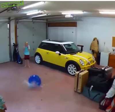 Beach ball in the garage