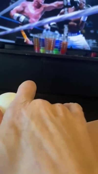 She got a launcher over there