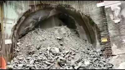 The moment when the accident occurs with the TBM of Linha 6-Laranja, São Paulo - SP - Brazil, February 1, 2022