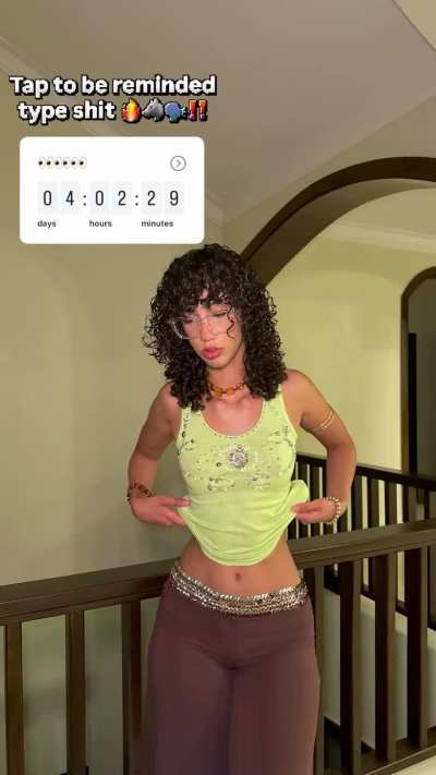 what do we think she's dropping...?