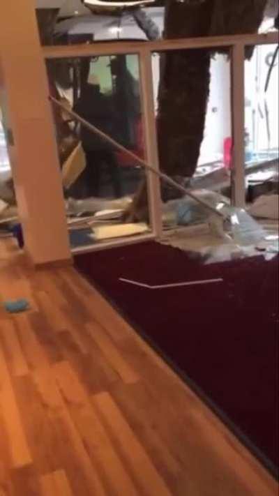 Construction Worker bulldozer rampages through an unfinished building after being denied by his employer $600 owed to him