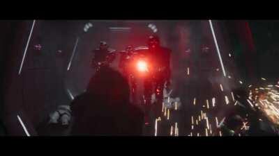 Luke's entrance, but with The Force theme.