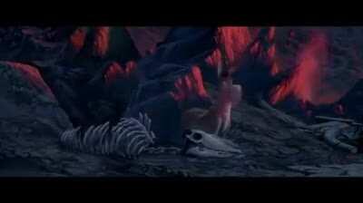 Escena del puente de shrek pero es mustafar