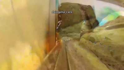 Diorama Shokudo, a diorama restaurant and cat shelter in Osaka, Japan. This video was filmed from the perspective of the diorama's miniature train.