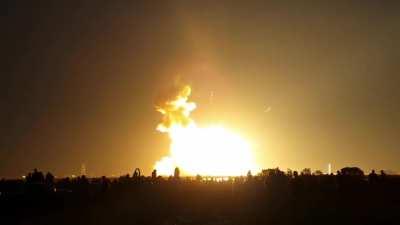 Massive explosion of an unmanned Antares rocket shortly after launch