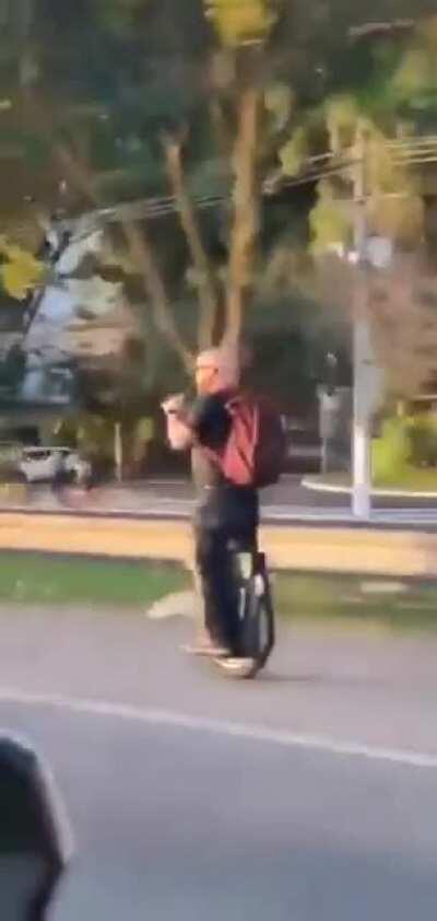 Don’t drink and drive on monocycle!