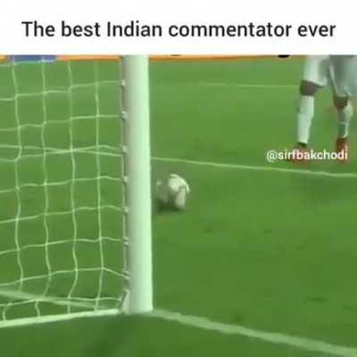 Indian commentator of a football game
