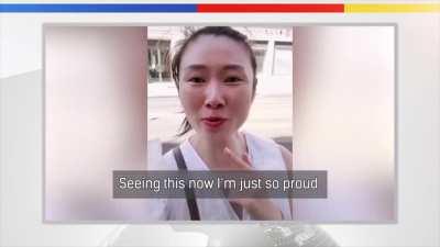 Women cries seeing a Bank of China in France