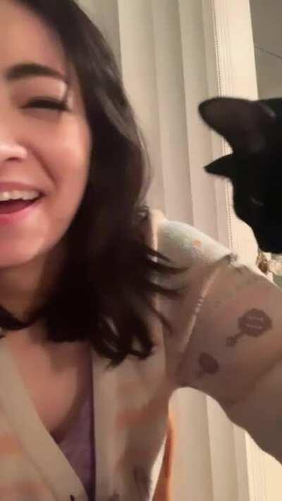 He yells in my ear if his dinner is late. Finally caught one on camera