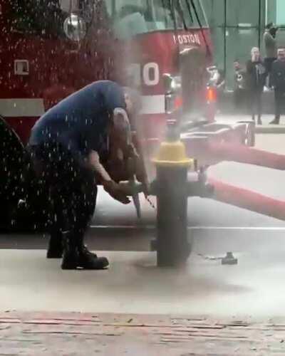 Working on hydrant