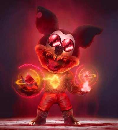 Bloodlusted Mickey robot of the blockchain