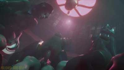 Sombra, Pharah & Symmetra - Midnight Triple Queue (polished-jade-bell, LewdyTunes) [Overwatch]