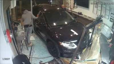 Drive through pizza shop