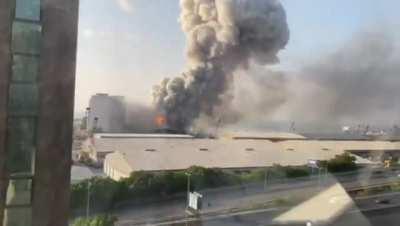 The buildings in front of him vaporised so probably dead