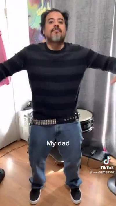 Chad dad and son making a TikTok together