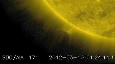 08 March 2012- Footage of a giant sphere sucking plasma from the surface of the Sun 